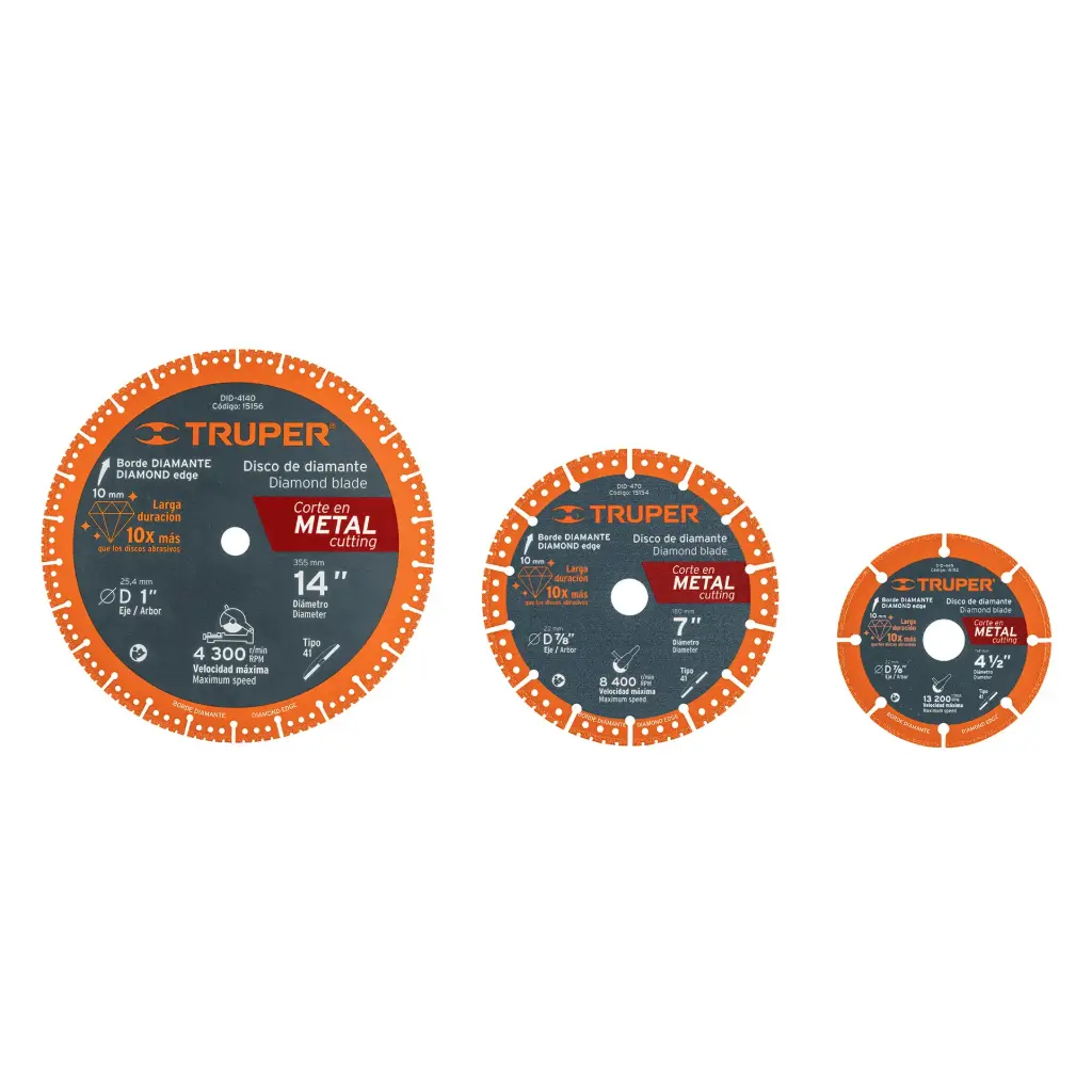 DISCO DE DIAMANTE DE 4-1/2" X 1.6 MM,CORTE DE METAL, TRUPER