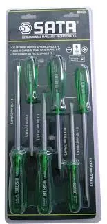 [ST09350SC] JUEGO DESTORNILLADORES MANGO EN PVC, PUNTAS PALA Y PHILL POR 6 PZS SATA