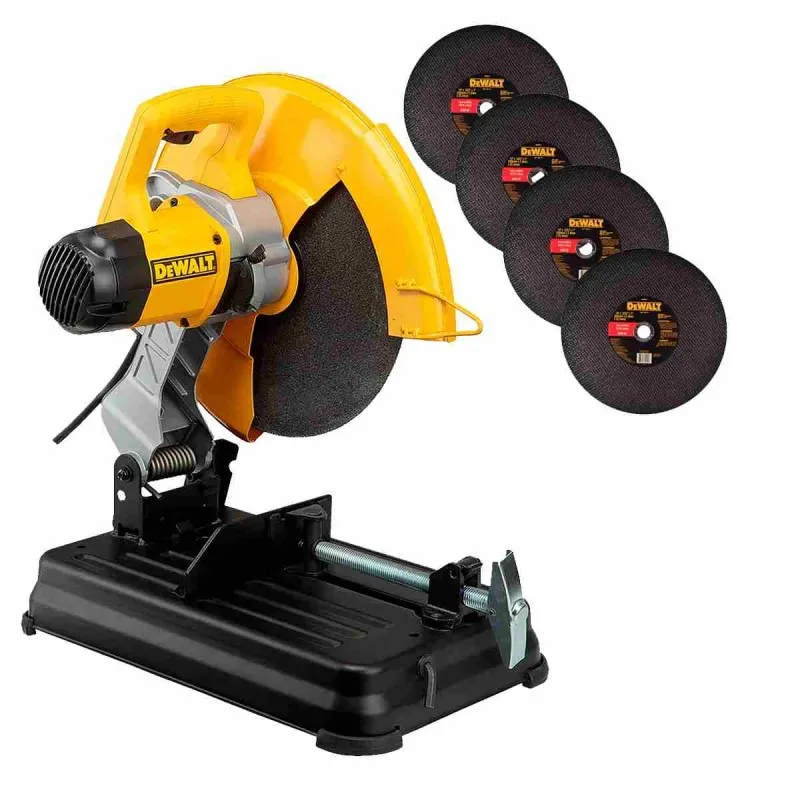 [D28730-K4] TRONZADORA DE METALES 14" 2300W + 4 DISCOS PARA TRONZADORA 14" X 0.12" X 1" DEWALT