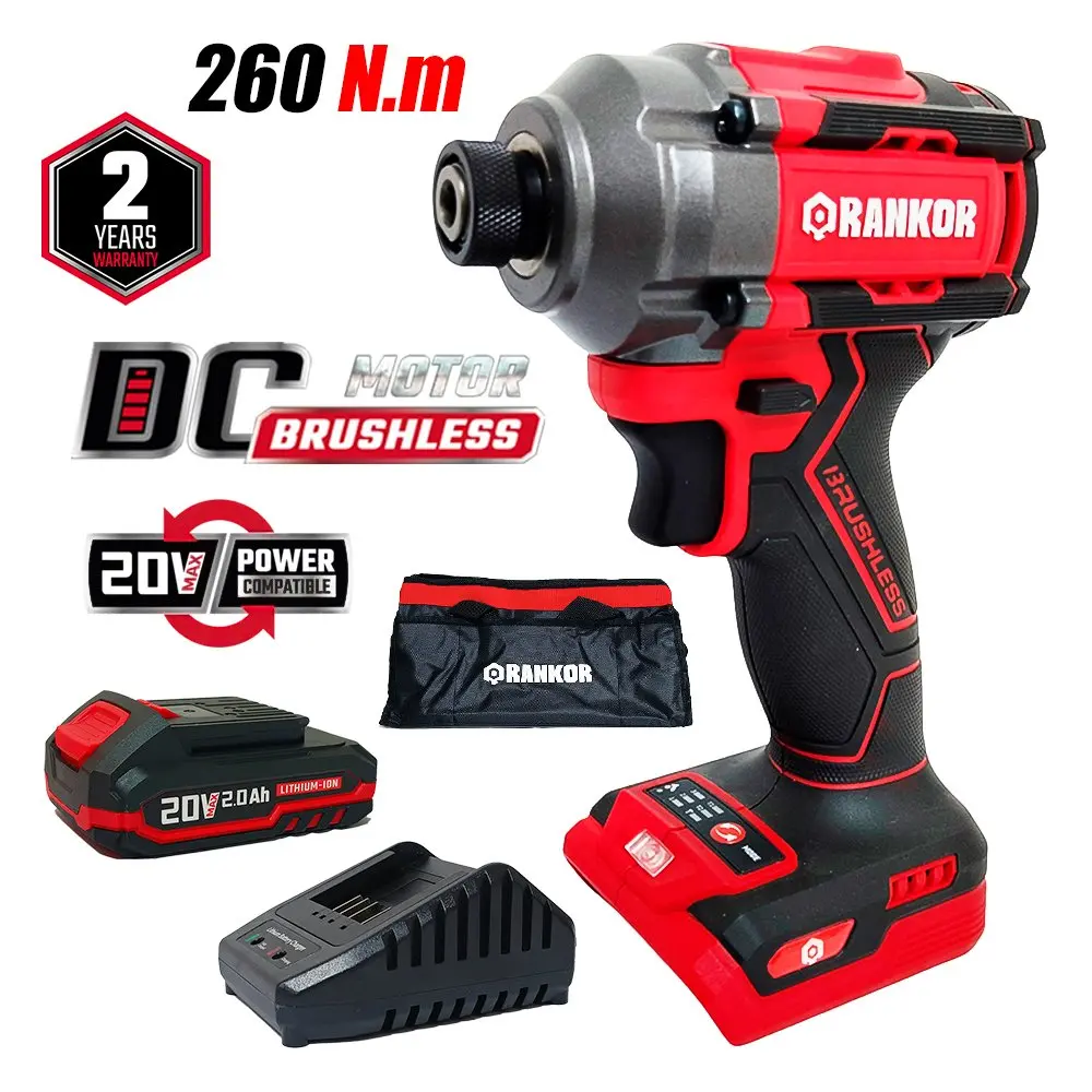 [RLIS20001] ATORNILLADOR DE IMPACTO 20V INALÁMBRICO BRUSHLESS / RLIS20001 + 1 BATERIA DE 2.0 AH + CARGADOR