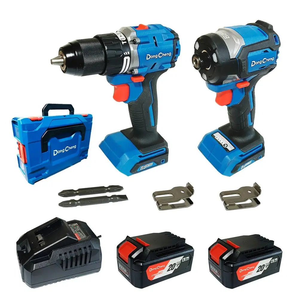 COMBO LLAVE DE IMPACTO 358NM + ATORNILLADOR DE IMPACTO 208NM 20V BRUSHLESS + 2 BATERIAS DE 4AH + CARGADOR EN MALETA DONGCHENG