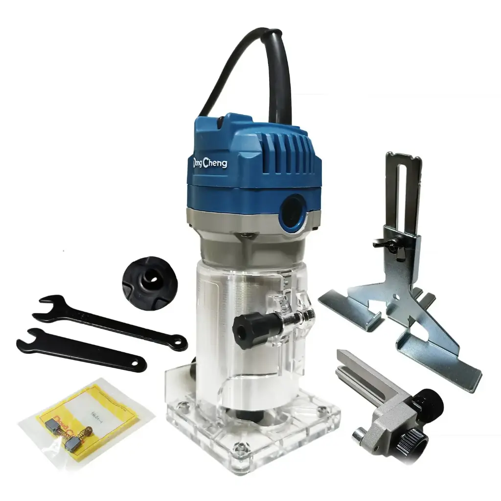 RUTEADORA 1/4 20V BRUSHLESS + 2 BATERIAS DE 4AH + CARGADOR + ACCESORIOS DONGCHENG