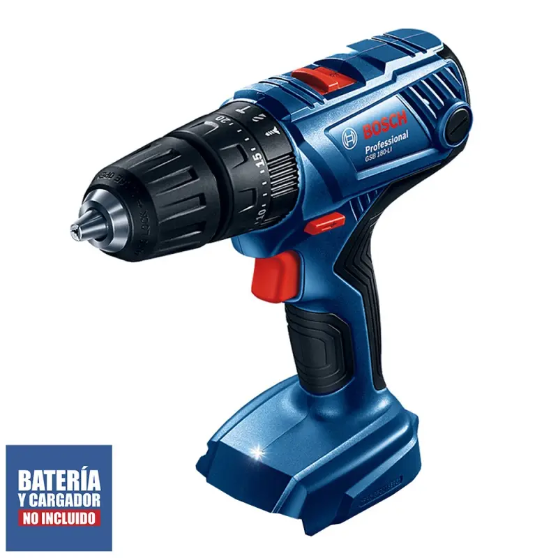 TALADRO PERCUTOR 1/2" 18V GSB 180-LI + 2 BATERIAS 1.5AH + CARGADOR EN MALETA BOSCH