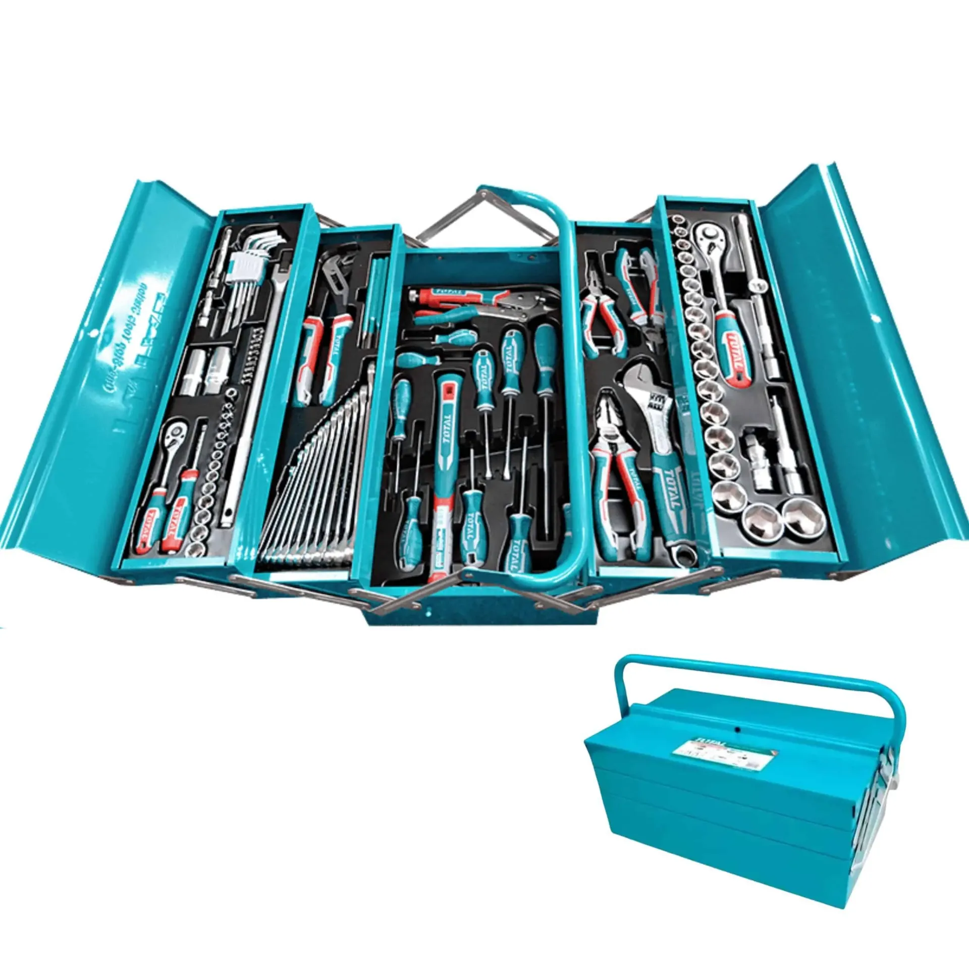 [THTCS121081] CAJA DE HERRAMIENTAS INCLUYE 108 PZS ESTUCHE METALICO 500X265X230 INDUSTRIAL-THTCS121081-TOTAL