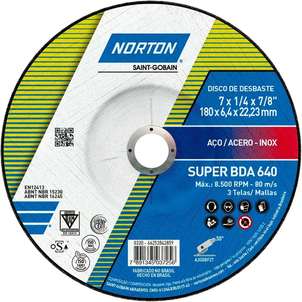 DISCO DE DESBASTE 640 7" 180x6,4x22,23MM - NORTON