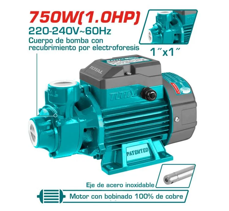BOMBA DE AGUA PERIFERICA 1HP 750W 220V 750W 52M-TWP17506-5-TOTAL