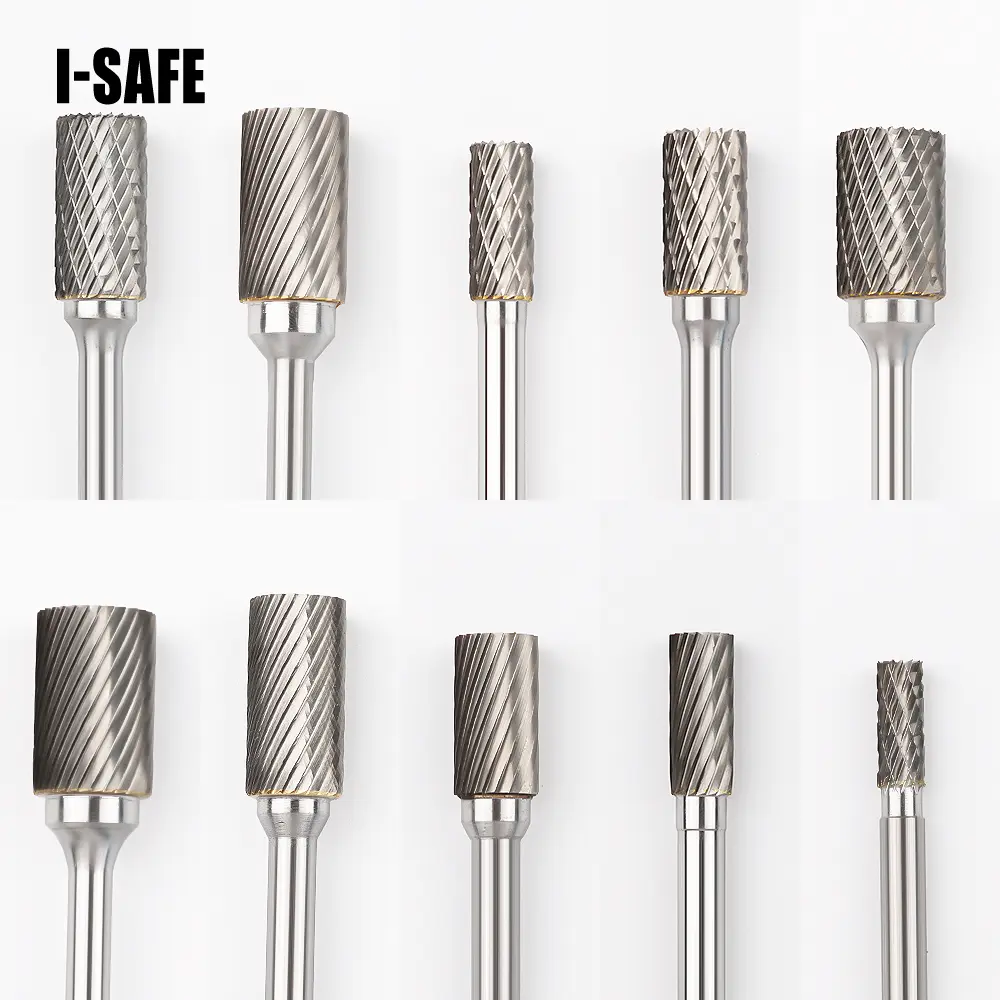 Fresa de acero de tungsteno de carburo 1pc-sólido, vástago de 0.236 in Un tipo de cabeza de molienda eléctrica de metal, herramienta de pulido, AX1020M06