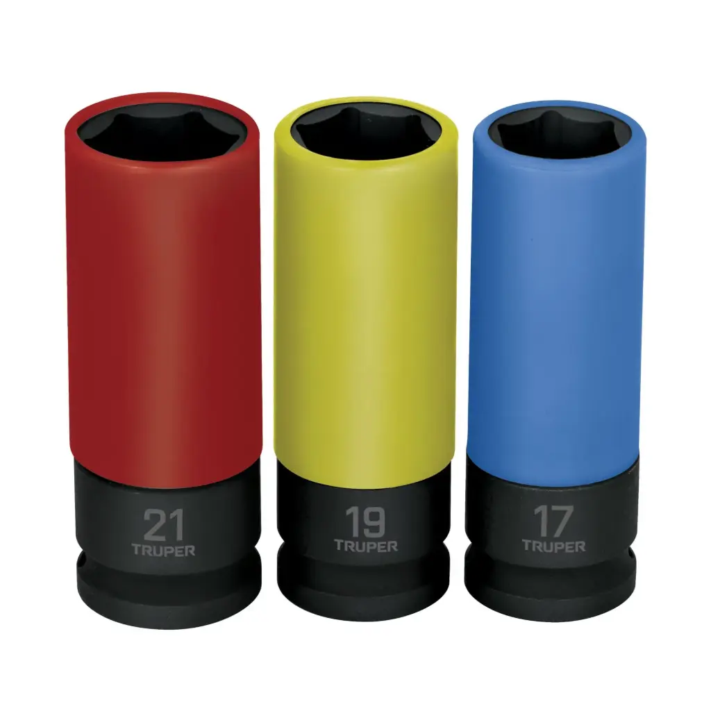 JUEGO DE DADOS DE IMPACTO 3U MILIMETRICO TUBULARES CPROTECCION POLIPROPILENO100942 TRUPER