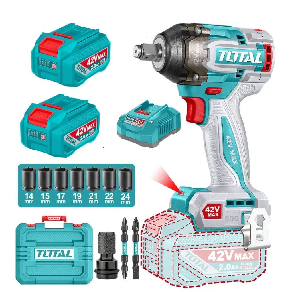 LLAVE DE IMPACTO 1/2” 600NM 42V TOTAL