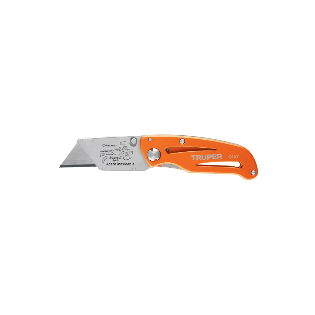 NAVAJA ABATIBLE 6" CUCHILLA DE CAMBIO RAPIDO ACERO INOX, TRUPER 101101