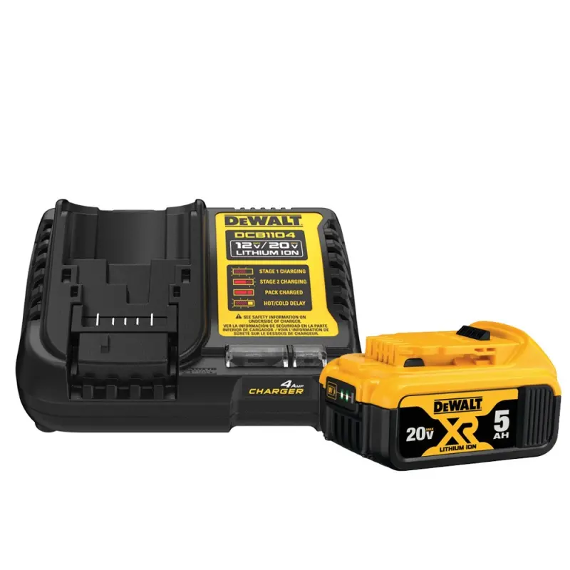 STARTER KIT DE BATERIA 5.0 AH + CARGADOR DE BATERIA ION-LITIO 12V / 20V DEWALT