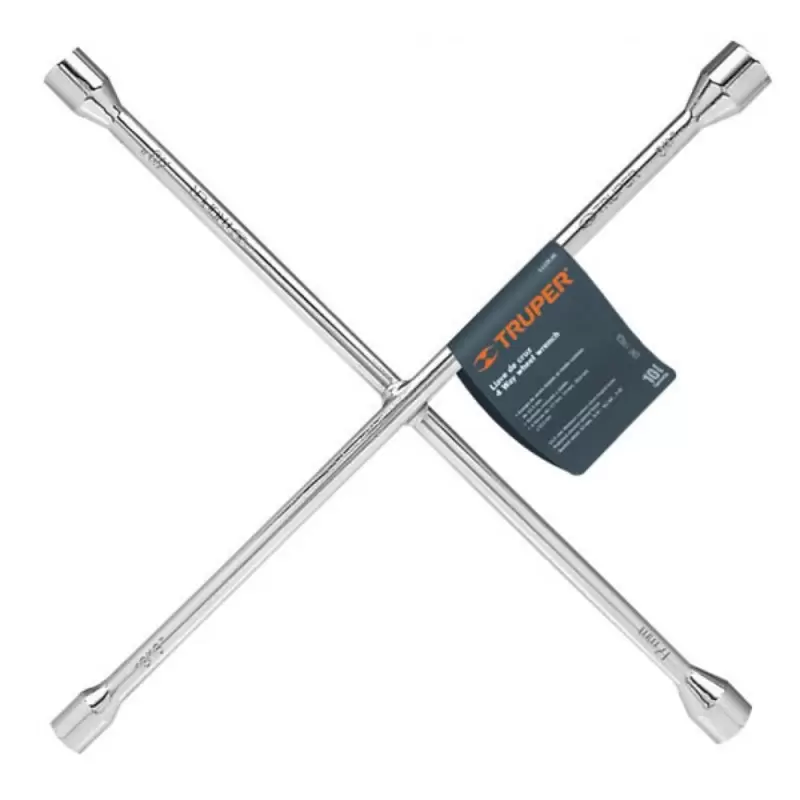 [15480] LLAVES DE RUEDA 18" EN CRUZ 17MM 3/4 13/16 7/8 PULIDACROMADA