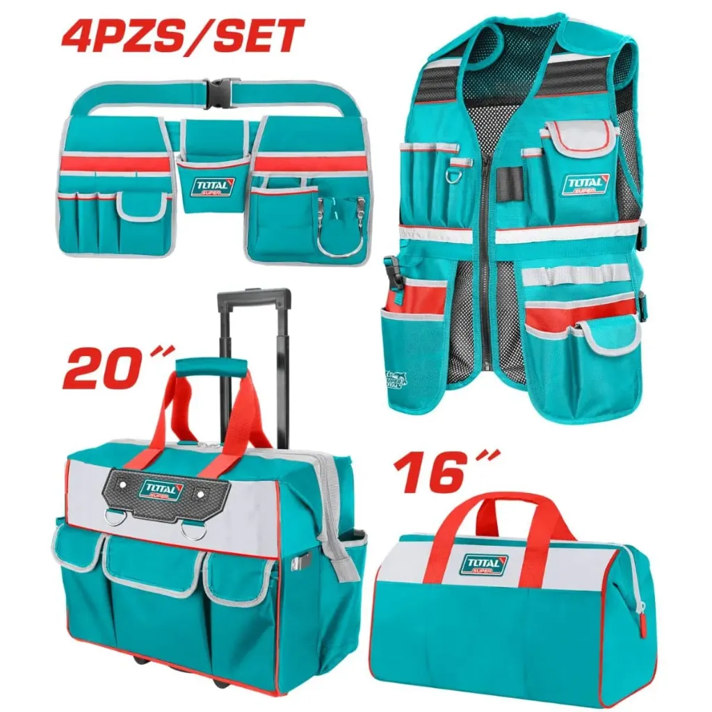 KIT DE MALETINES Y PORTA HERRAMIENTAS 4 PCS-TOS230910-TOTAL