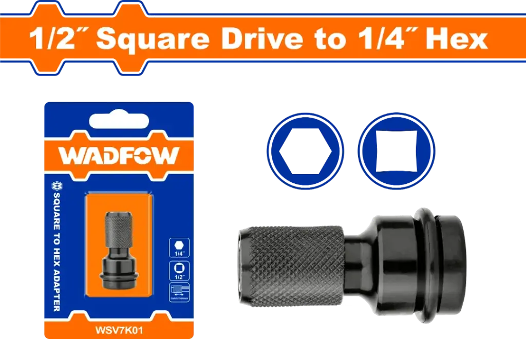 ADAPTADOR PARA ATORNILLADOR 1/2 A 1/4 WADFOW
