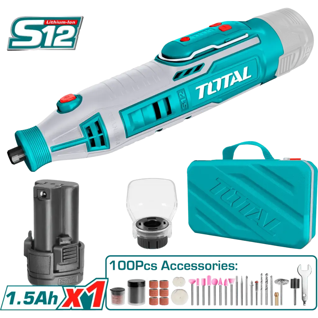[TMGLI12011] MINIDRILL 12V + ACCESORIOS EN MALETA TOTAL 