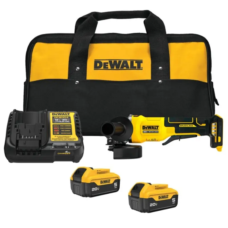 AMOLADORA ANGULAR 5" 20V BRUSHLESS 1 BAT Y CARG DEWALT