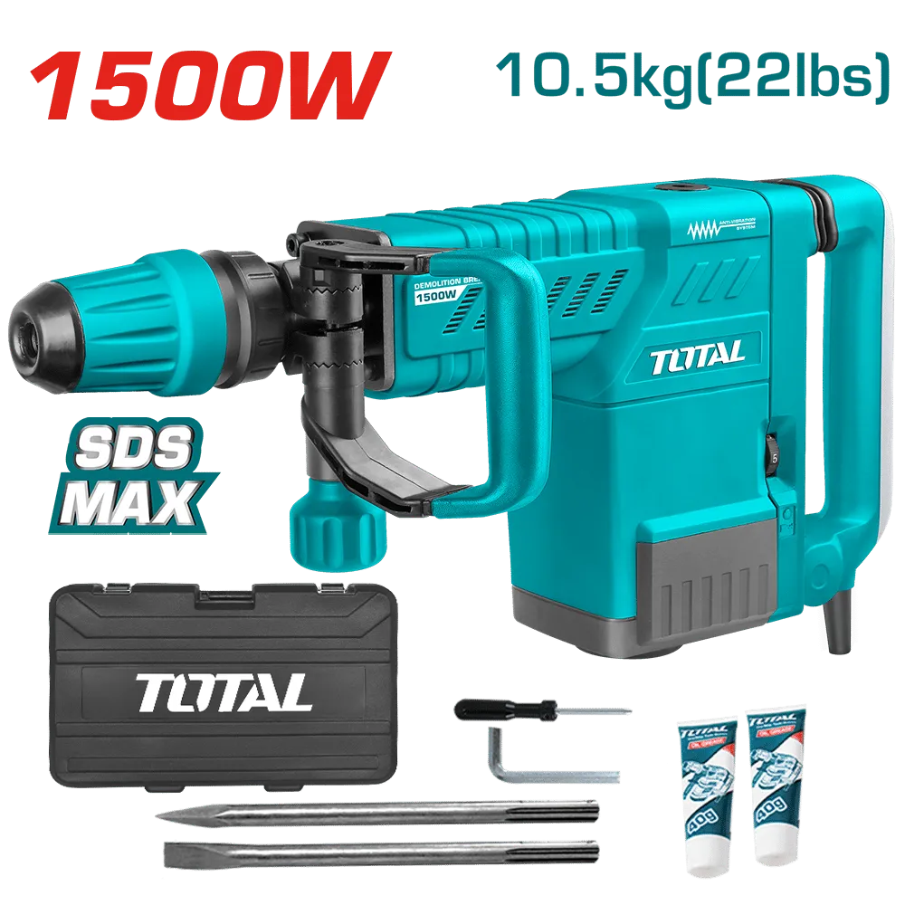 MARTILLO DEMOLEDOR SDS MAX 1500W 11KG-TH215002-TOTAL