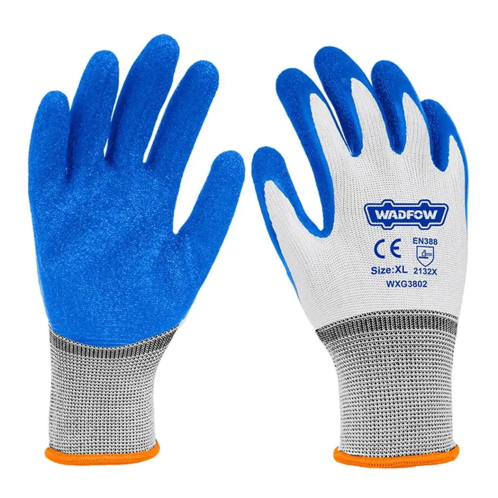 [WXG3802] GUANTES INDUSTRIALES DE LÁTEX CON REVESTIMIENTO DE POLIÉSTER DE ALTA CALIDAD (XL) 