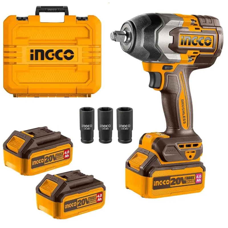 COMBO LLAVE DE IMPACTO 1350NM + 850NM + 400NM + 2 BATERIAS 5AH 20V + CARGADOR INGCO
