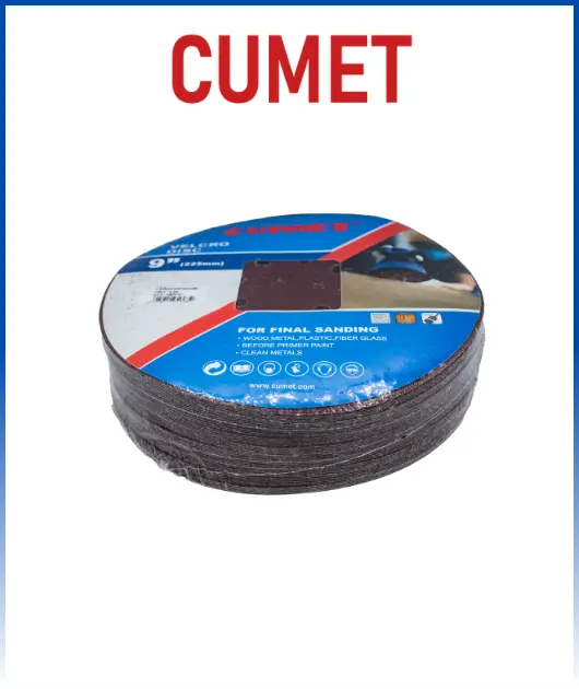 CUMET DISCO LIJA VELCRO GRIT 220 H8 9"MM CA26225RP120H8