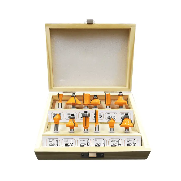 SET DE FRESAS PARA RUTEADORA 6MM 12PIEZAS UYUSTOOLS