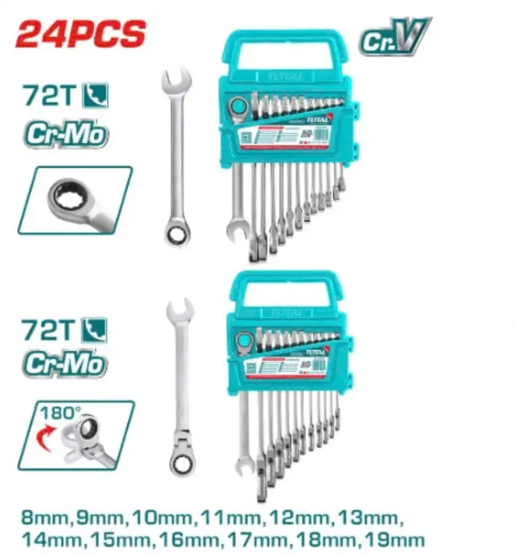 [THT103RK246] COMBO DE LLAVES CON RACHET FIJA Y FLEXIBLE TOTAL