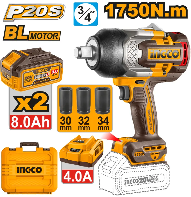 [CIWLI20175] LLAVE DE IMPACTO ENC 3/4" 1750NM  20V  BRUSHLESS CIWLI20175