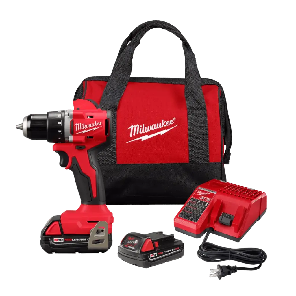 KIT DE TALADRO PERCUTOR DE ½” M18 COMPACTO MILWAUKEE