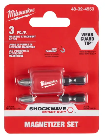 JUEGO DE ACCESORIOS MAGNÉTICOS Y PUNTAS PH2 SHOCKWAVE IMPACT DUTY™ (3 PIEZAS) MILWAUKEE