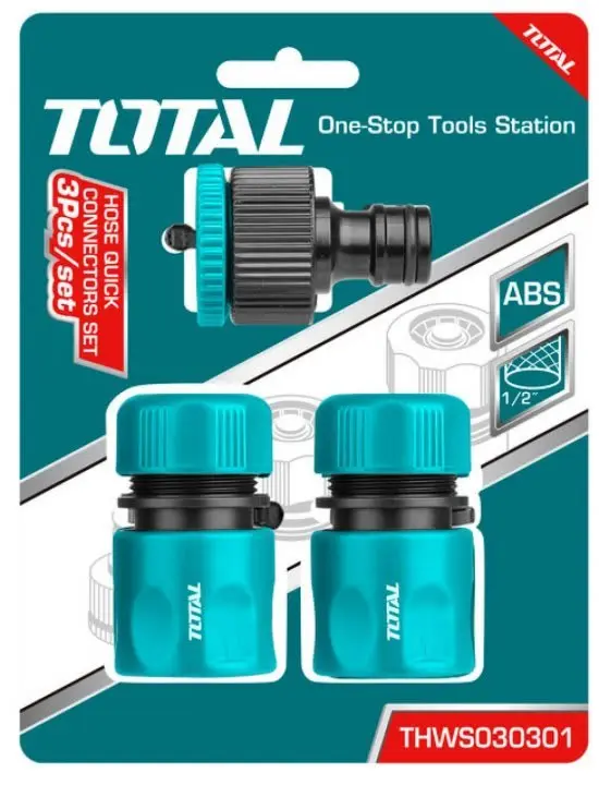 [THWS030301] JGO X 3PCS CONECTORES RAPIDO 1/2 PARA MANGUERA TOTAL