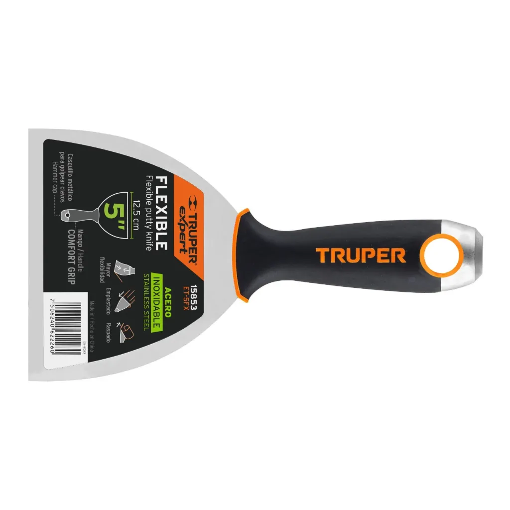 [15853] ESPÁTULA FLEXIBLE 5" ACERO INOX. MANGO COMFORT GRIP, EXPERT
