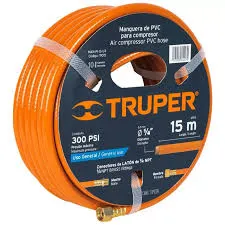 [19015] ROLLO DE 15 M DE MANGUERA 1/4" DE PVC PARA COMPRESORA, TRUPER