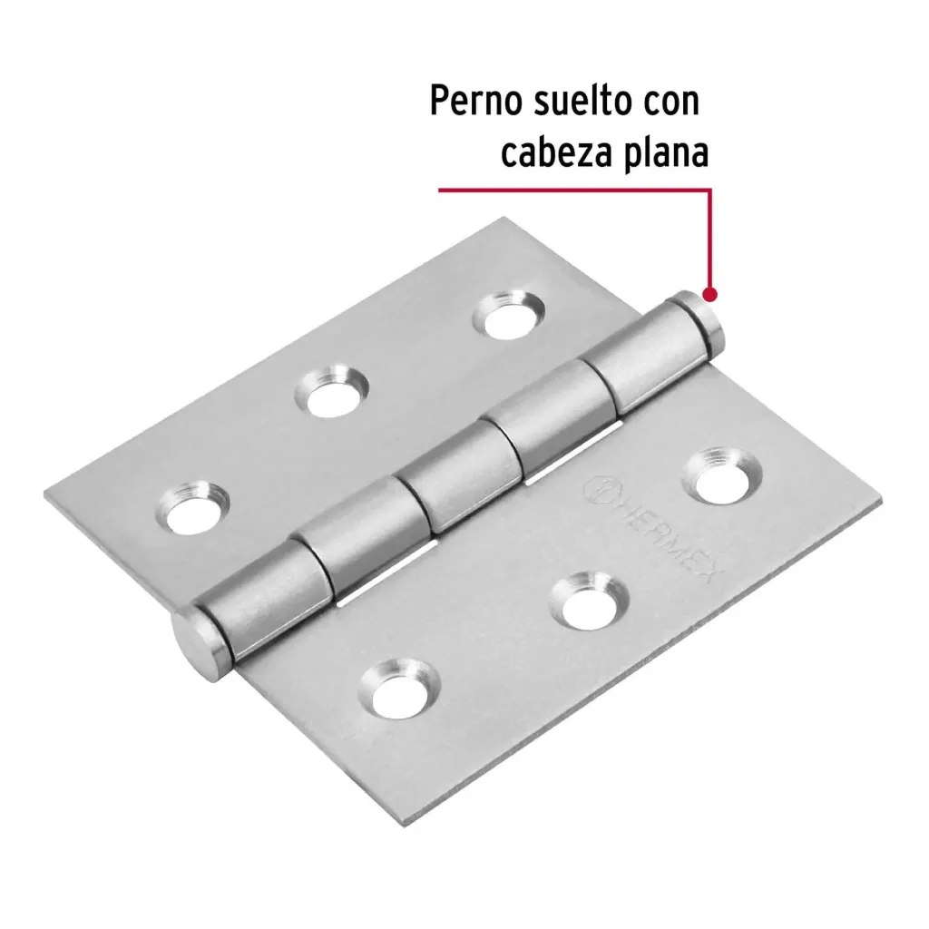 [43226] BC-254P BISAGRA CUADRADA 2-1/2" ACERO INOX, CABEZA PLANA, HERMEX