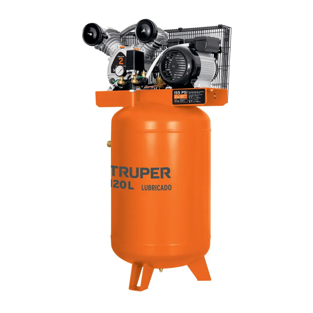 COMPRESORA VERTICAL 120 L, 4 HP (POTENCIA MÁXIMA ), 220 V-102131-TRUPER