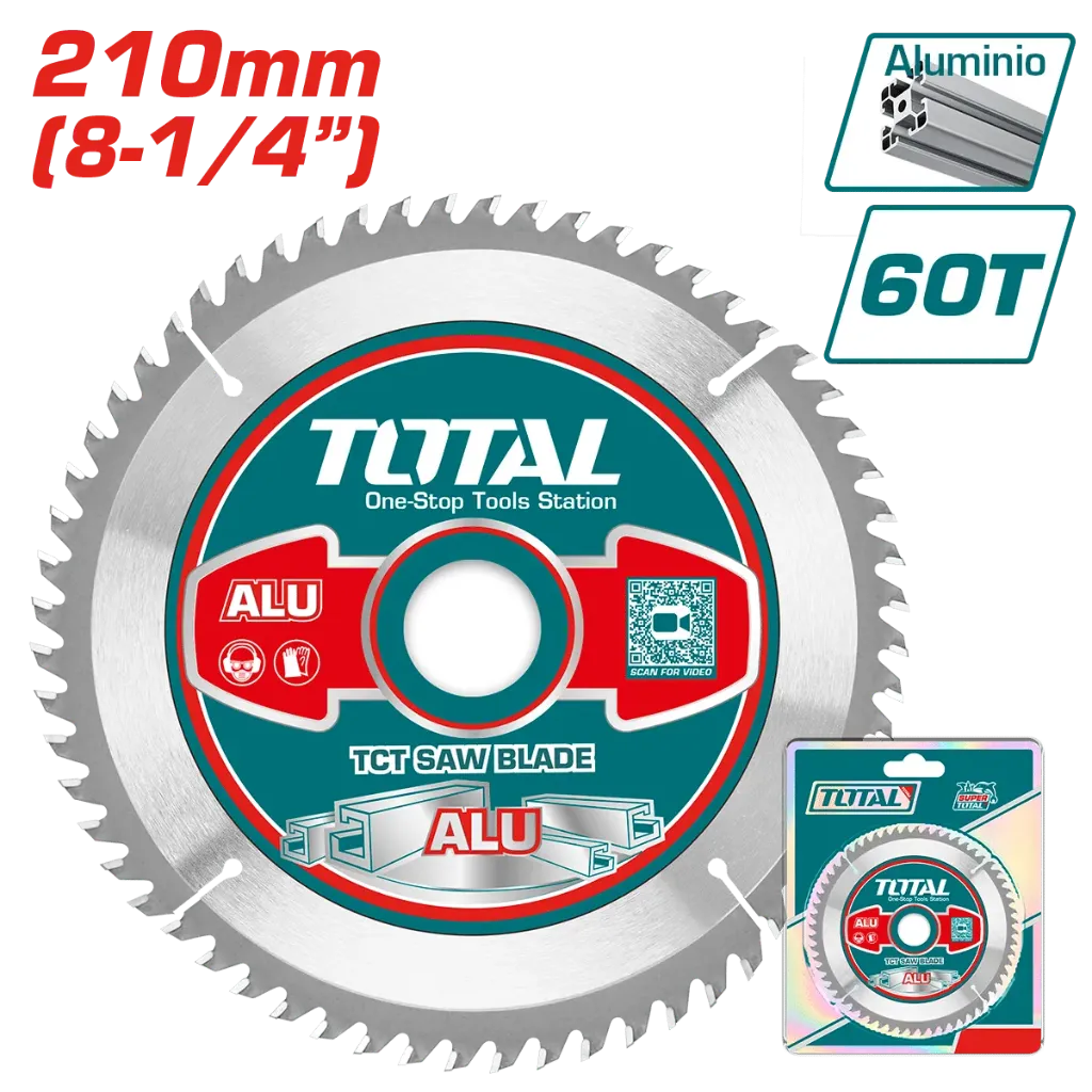 [TAC233523] DISCO DENTADO TCT PARA ALUMINIO 210MM (8-1/4") 60T INDUSTRIAL-TAC233523-TOTAL