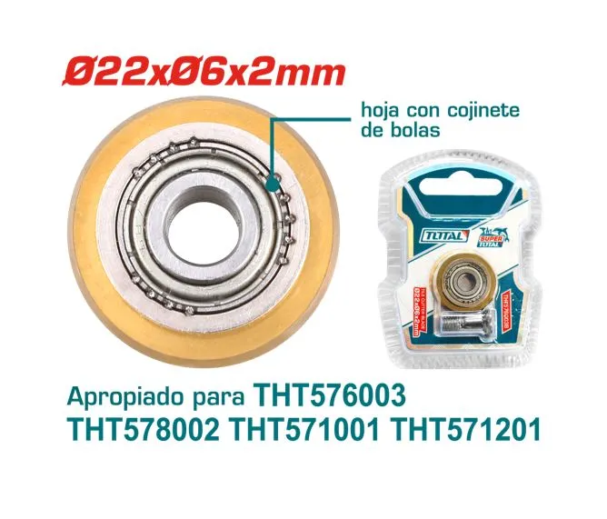 [THT576003B] CUCHILLA CORTAMAYOLICA M:22X6X2MM TUNGSTENO CON RODAJES-THT576003B-TOTAL