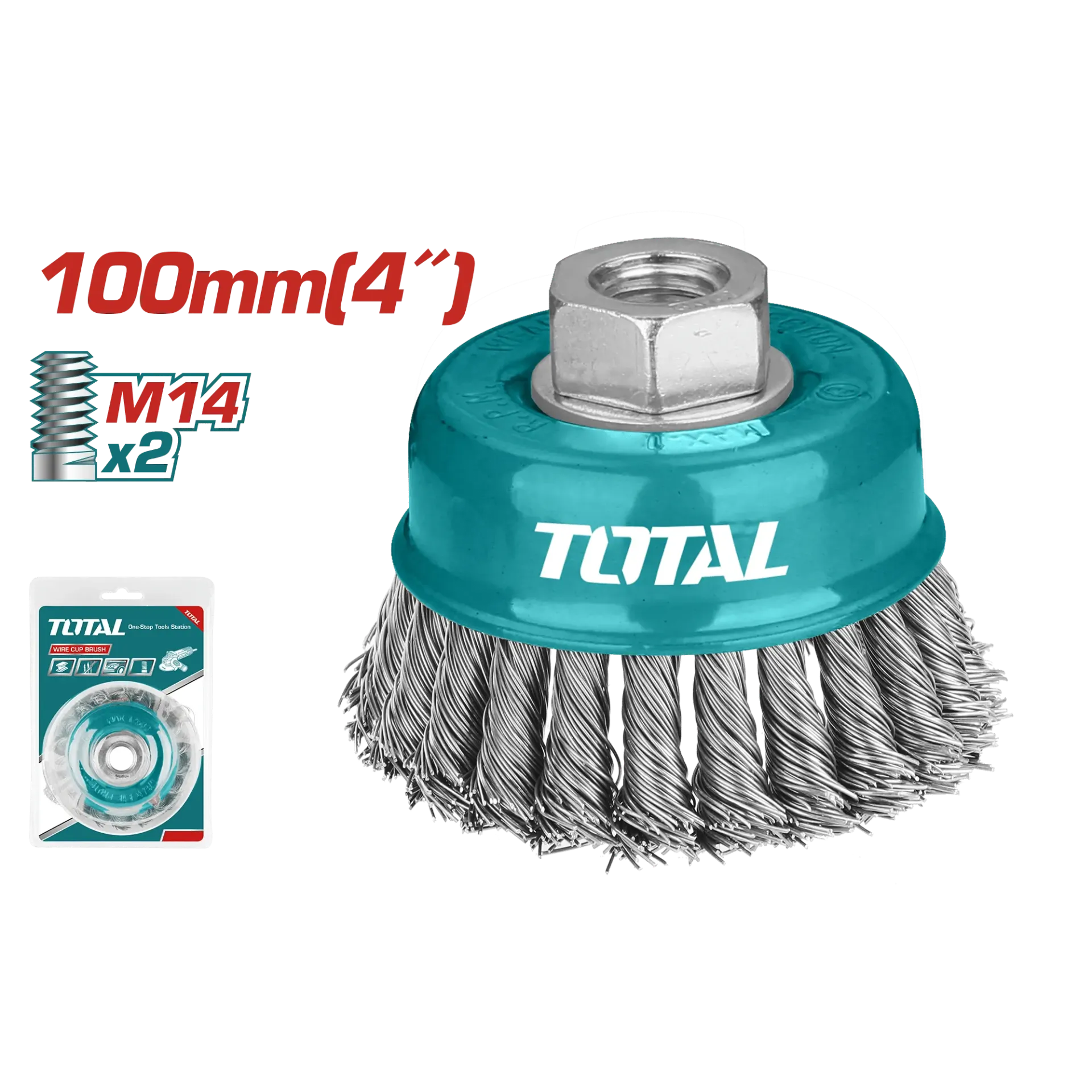 [TAC32041] ESCOBILLA COPA TRENZADO 4"100MM M14X28500RPM-TAC32041-TOTAL