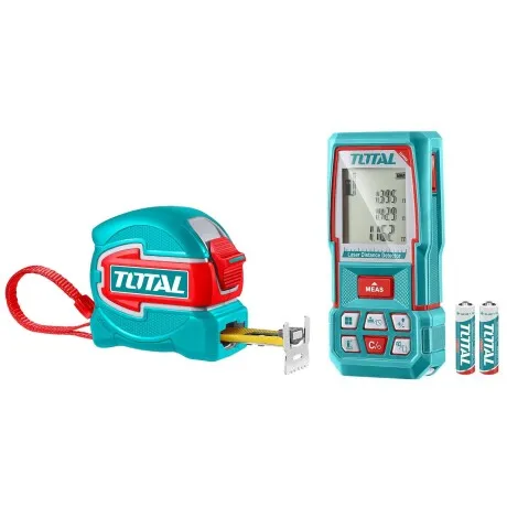 COMBO 2 EN 1  CINTA 5MX32MM+MEDIDOR LASER 100M+ACC INDUSTRIAL TOTAL