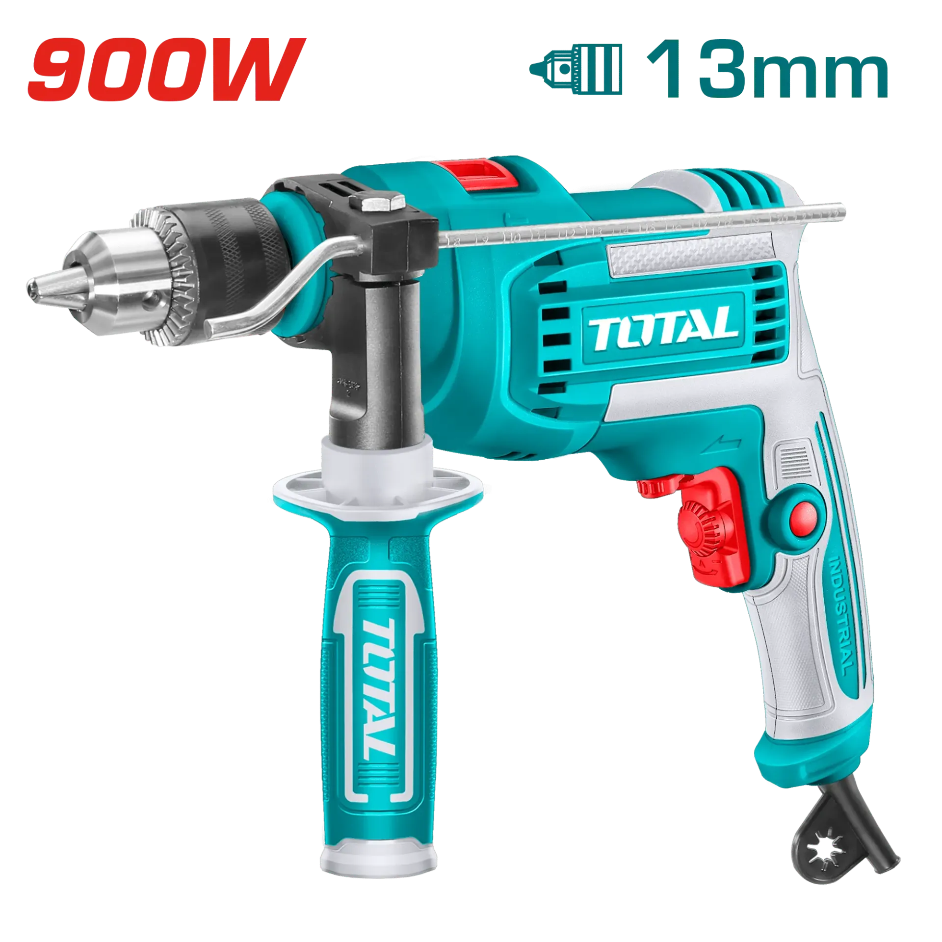 TALADRO PERCUTOR 900W 220V 13MM 0-2800RPM 220V VEL. VARIABLE CHUCK AUTOMATICO IN - TG1091366-TOTAL