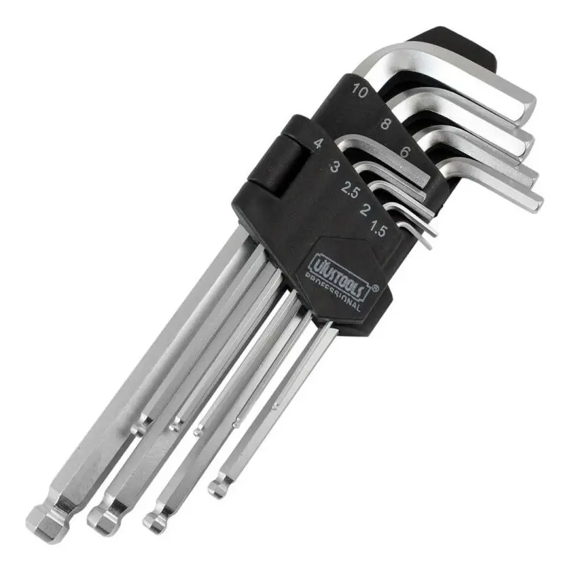 [YA902U] SET 9 LLAVES ALLEN HEX EN L 1.5-10mm CABEZA PLANA MEDIANA-YA902U-UYUSTOOLS