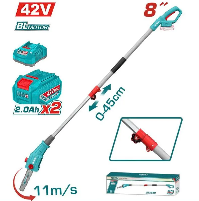 [TPSLI42281] MOTOSIERRA INALÁMBRICA DE GRAN ALCANCE DE 42V-MOTOR SIN ESCOBILLAS, BARRA DE 8"-TPSLI42281-TOTAL