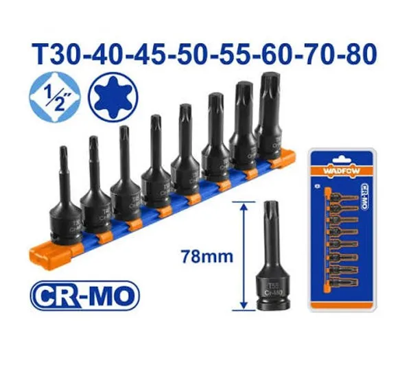 JUEGO X8PCS DADO TORX DE IMPACTO 1/2"-WMS4408-WADFOW