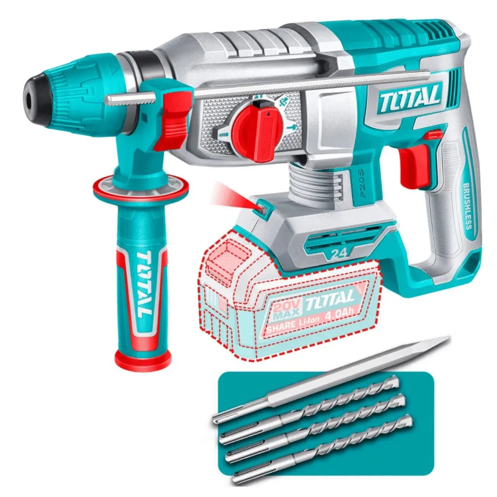 [TRHLI20248] ROTOMARTILLO SDS+ 24MM 20V 2.4J 0-4900BPM BRUSHLESS 4FUNC INDUSTRIAL-TRHLI20248 -TOTAL