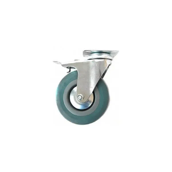 RUEDA 2.5" PLATEADA CON FRENOS-931024070202