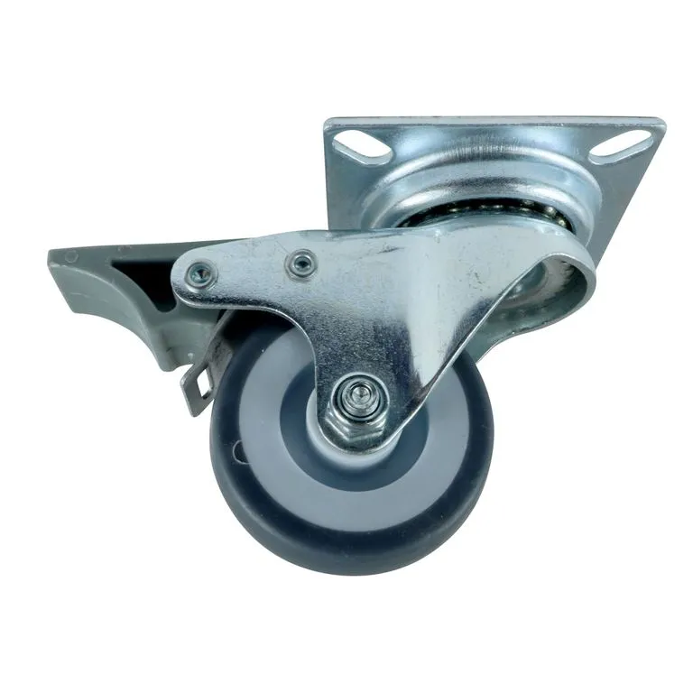 RUEDA 4" PLATEADA CON FRENOS-931024070204