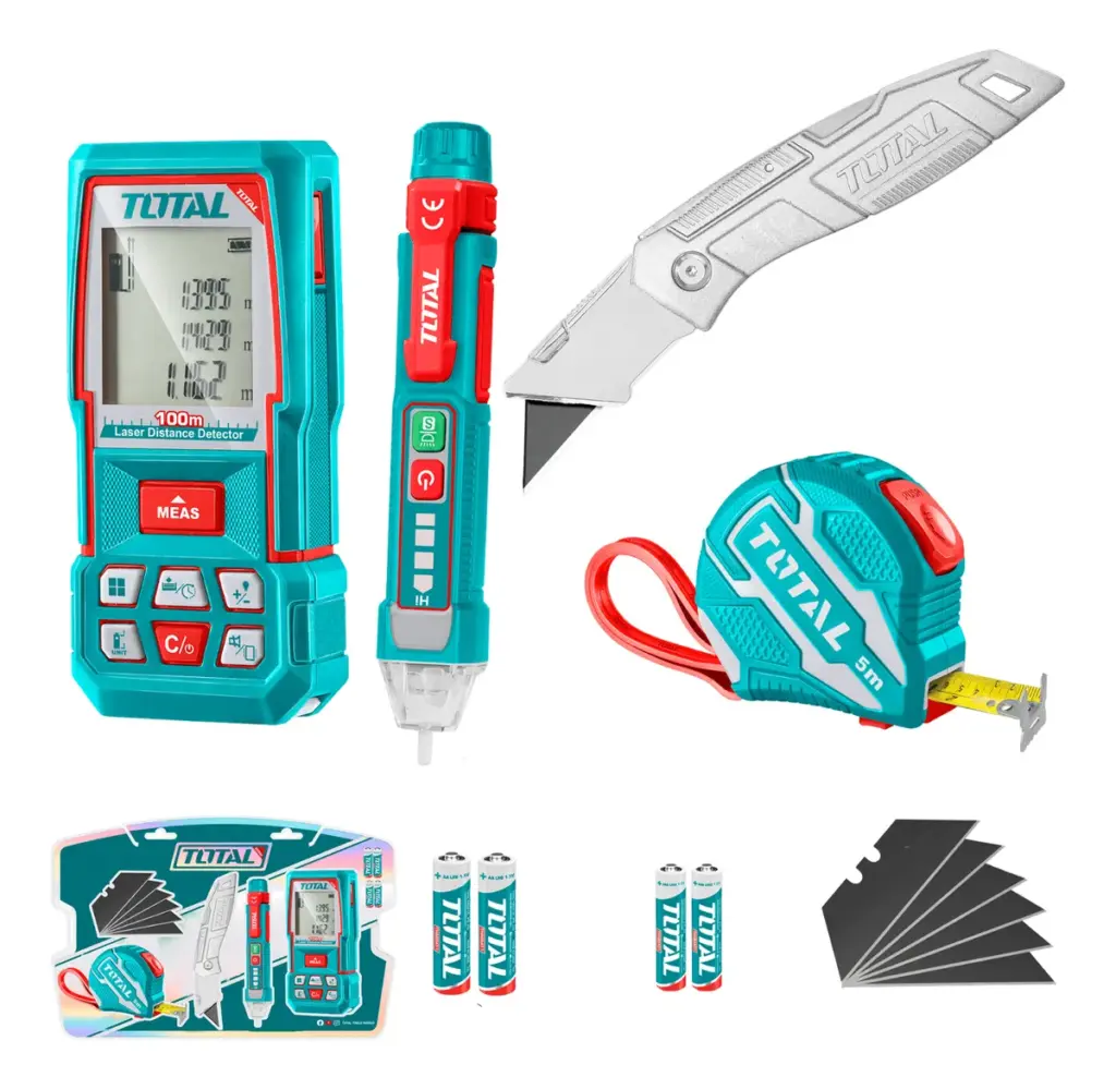 COMBO 4 EN 1 LASER+CINTA M+CUCHILLA+DETECTOR+ACCESORIOS - TOS250701-TOTAL