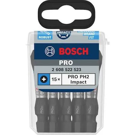 PUNTAS PHILLIPS PH2 55MM 15u - 2608522523 - BOSCH