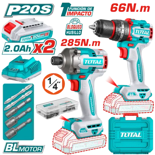 [TCKLI20277] COMBO TALADRO 66N.M. Y ATORNILLADOR DE IMPACTO 20V