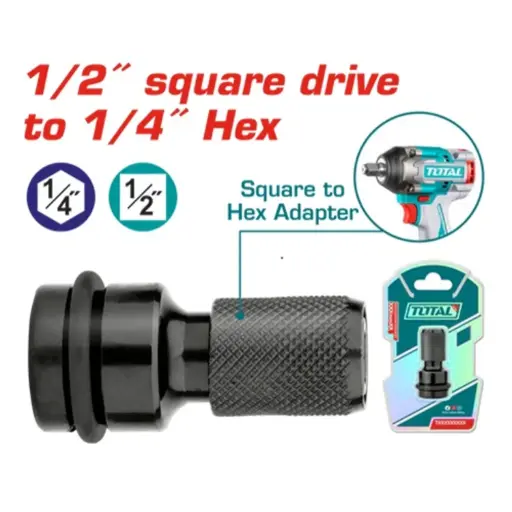[TAC60501] ADAPTADOR ENTRADA DE 1/2" A HEXAGONAL 1/4"