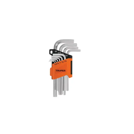 [15539] JUEGOS DE LLAVE ALLEN , PUNTA HEXAGONAL , ORGANIZADOR PLASTICO ABATIBLE 1/16"-3/8" TRUPER
